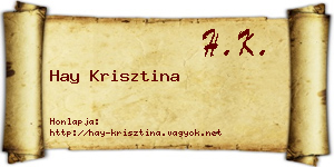 Hay Krisztina névjegykártya